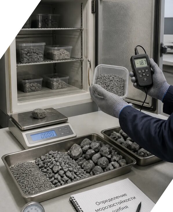 Определение морозостойкости щебня в Ессентуках от 3569 р. | ЭкспертизаРоссия